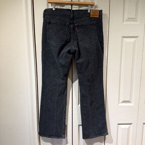 LIKE NEW Levi’s Premium Wedgie Bootcut High Rise Jeans Black Low Stretch 34 - Picture 4 of 12